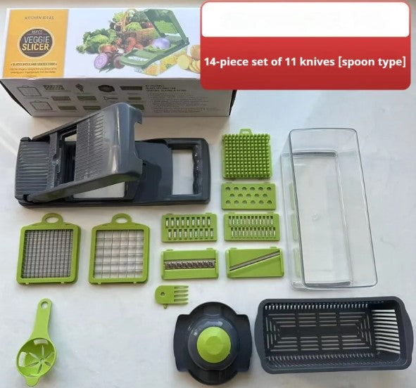 14-in-1 Vegetable Chopper & Slicer Set | Quick-Prep Kitchen Cutter