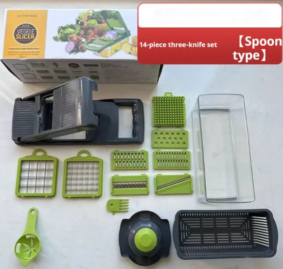 14-in-1 Vegetable Chopper & Slicer Set | Quick-Prep Kitchen Cutter